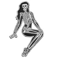 Skelli Girl Pin Up Sitting Embroidered Patch by Kreepsville 666 (ep959)