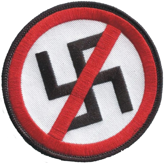Anti Nazi- Crossed Out Swastika Embroidered Patch