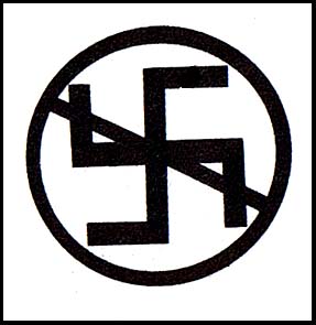 Crossed Out Swastika cloth patch (cp337)