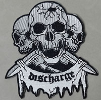 Discharge- Skulls embroidered patch