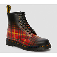 8 Eye McMarten Tartan Black Leather Boots by Dr. Martens - SALE UK 8 only