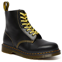 8 Eye Pascal Atlas Boots in Dark Grey (Black) With Yellow Stitching by Dr. Martens - SALE UK 12 only