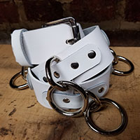 Bondage Belt- White Leather -SALE sz L only