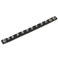 1 Rows Of 1/2" Spikes on a Snap Black Leather Bracelet by Mascorro Leather