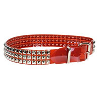 3 Rows Of Pyramids on a RED VINYL belt by Funk Plus (Vegan)