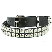 2 Rows Of Pyramids on a BLACK LEATHER belt by Funk Plus