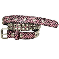 2 Rows Of Pyramids on a Pink Snakeskin belt by Funk Plus