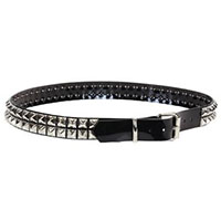 2 Rows Of Pyramids on a SHINY BLACK VINYL belt by Funk Plus