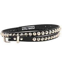 1 Rows Of Cone Studs on a BLACK LEATHER belt by Funk Plus