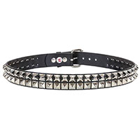 2 Rows Of Large (5/8") Pyramids on a BLACK LEATHER belt by Funk Plus