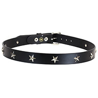 Star Studs on a Black Leather Belt by Funk Plus