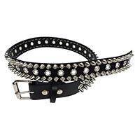 2 Rows Of UK77 Cones & Gromets on a BLACK LEATHER belt by Funk Plus