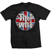 Who- Distressed Union Jack on a black shirt