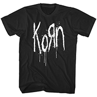 Korn- White Logo on a black shirt