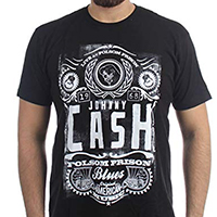 Johnny Cash- Folsom Prison Blues on a black shirt