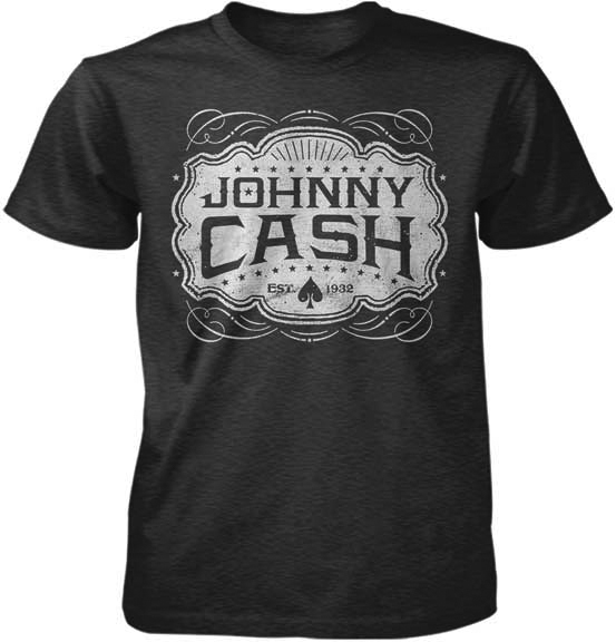 Johnny Cash- Est 1932 on a charcoal heather shirt