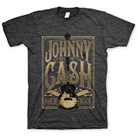 Johnny Cash- Man In Black (Signature Guitar) on a charcoal shirt