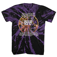 Black Sabbath- Album Cover on a purple & black tie dye shirt