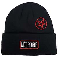 Motley Crue- Logo & Pentagram Embroidered on a black cuffed beanie