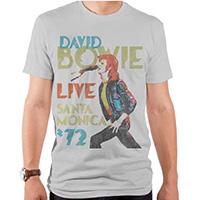 David Bowie- Live Santa Monica 72 on a silver shirt by Goodie Two Sleeves