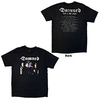 Damned- Band on front, UK & EU '24 Tour on back on a black shirt