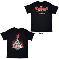 Damned- Skeleton on front, Rebellion Festival '25 on back on a black shirt