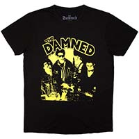 Damned- New Rose Yellow Band Pic on a black shirt