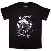 Damned- Young Hot Loud And Stiff on a black shirt