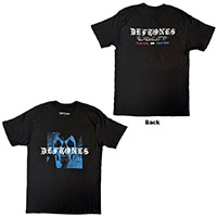 Deftones- Skull on front, Logo on back on a black shirt