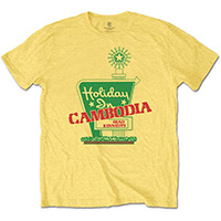 Dead Kennedys- Holiday In Cambodia on a yellow shirt