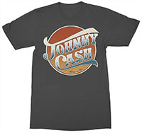 Johnny Cash- Circle Logo on a charcoal grey shirt