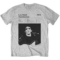 Lou Reed- Transformer Track List on a marl grey shirt
