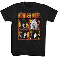 Motley Crue- Fire & Wire Band Pics on a black shirt
