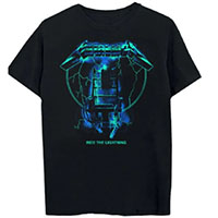 Metallica- Ride The Lightning Neon Print on a black shirt
