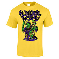 Municipal Waste- Sadistic Magician on front & back on a yellow shirt