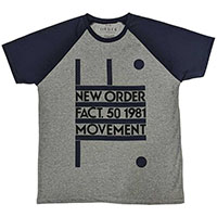 New Order- Movement on a grey/navy raglan shirt