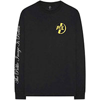 Public Image Limited- PiL on front, The Public Image Is Rotten on sleeve on a black long sleeve shirt