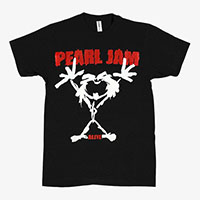 Pearl Jam- Stickman on front, Songs on back on a black shirt