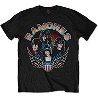 Ramones- Vintage Wings Band Pic on a black shirt