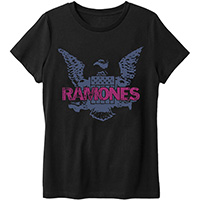 Ramones- Purple Eagle & Pink Logo on a black shirt