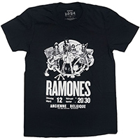 Ramones- Belgique Flyer on a black shirt