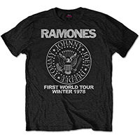 Ramones- First World Tour Winter 1978 on a black shirt