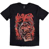 Slayer- Skull & Meathooks on a black shirt