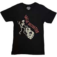 Social Distortion- Skully Dice on a black shirt