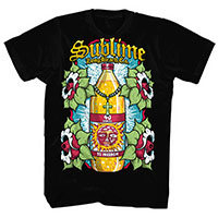 Sublime- 40oz And Flowers on a black shirt