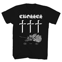 Crosses- Rose on a black shirt