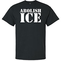 Abolish Ice on a black shirt