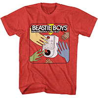 Beastie Boys- Remote Control on a heather red shirt