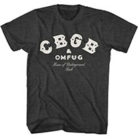 CBGB- Logo on a black heather shirt