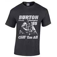 Cliff Burton- Cliff 'Em All on a black shirt